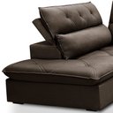 Ver imagem 6 de Sofá 3 Lugares Retrátil Reclinável Chaise Esquerdo 258cm Bergen F04 Veludo Marrom Escuro - Lyam Deco