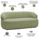 Ver imagem 6 de Sofá 3 Lugares Orgânico Sala de Estar Living 170cm Carmen F04 Bouclê Verde Oliva - Lyam Decor