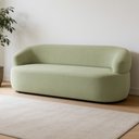 Ver imagem 1 de Sofá 3 Lugares Orgânico Sala de Estar Living 170cm Carmen F04 Bouclê Verde Oliva - Lyam Decor