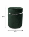 Ver imagem 2 de Puff Superior Prata, Cor Verde Veludo - Let Móveis