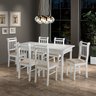 Mesa Retangular 6 Lugares em Madeira Maciça Mv Outlet Branco - 2