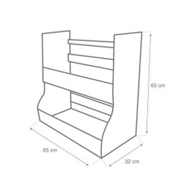Organizador de Brinquedos e Livros Infantis Alves 100% Mdf (infantil Brinquedoteca Crianças) Woodcor - 3