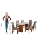 Ver imagem 7 de Conjunto de Mesa Sala de Jantar Ripada Tampo com Vidro Santiago 1,60m 6 Cadeiras Grécia Dobuê