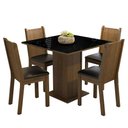 Ver imagem 2 de Conjunto Sala de Jantar Mesa Tampo de Vidro 4 Cadeiras Rustic/preto Perla Madesa