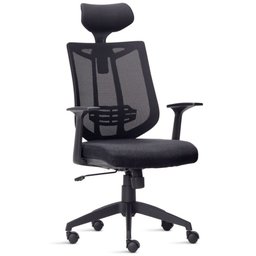 Cadeira de Escritório Presidente Executiva Office Aika F02 Tela Mesh Tecido Preto - Lyam Decor - 1