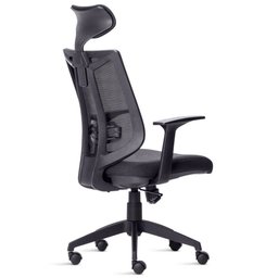 Cadeira de Escritório Presidente Executiva Office Aika F02 Tela Mesh Tecido Preto - Lyam Decor - 3