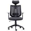 Ver imagem 2 de Cadeira de Escritório Presidente Executiva Office Aika F02 Tela Mesh Tecido Preto - Lyam Decor