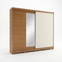 Ver imagem 2 de Guarda Roupa Casal com Espelho 2 Portas de Correr 4 Gavetas Bigger 235x270cm Cor Flex Canela/Off White