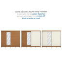 Ver imagem 6 de Guarda Roupa Casal com Espelho 2 Portas de Correr 4 Gavetas Bigger 235x270cm Cor Flex Canela/Off White