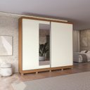 Ver imagem 7 de Guarda Roupa Casal com Espelho 2 Portas de Correr 4 Gavetas Bigger 235x270cm Cor Flex Canela/Off White