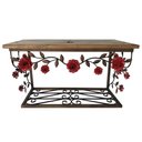 Ver imagem 6 de Bancada de Madeira e Ferro com Rosas em Verniz Para Banheiros Libertas Rosas Artesanato Bancada Rosa