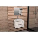 Ver imagem 1 de Armário C/ Balcão Banheiro Suspenso Bn3607 S/cuba 60cm e Espelho Bn3608 Mármore Branco - Tecno