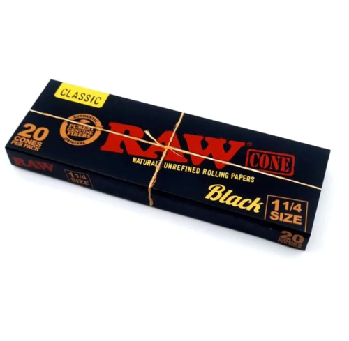 Seda Raw Cone Classic Black 1 1/4 com 20 Unidades - 3