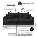 Ver imagem 7 de Sofá 2 Lugares para Sala de Estar London Preto