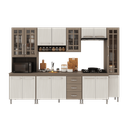 Ver imagem 2 de Armário de Cozinha Modulada Completa Fidelitá Paris 6 Peças 295cm 15 Portas 3 Gavetas com Tampo