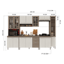 Ver imagem 5 de Armário de Cozinha Modulada Completa Fidelitá Paris 6 Peças 295cm 15 Portas 3 Gavetas com Tampo