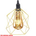 Ver imagem 3 de Pendente Aramado Cálice Luminária Lustre Teto Retrô Vintage Industrial Balcão Dourado