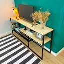 Ver imagem 6 de Rack de TV Style Industrial de Ferro e Madeira Natural e Preto