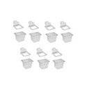 Ver imagem 2 de Conj 7 Cubas Gastronômicas em Policarbonato Gn 1/6x100 Mm 1,5 Litros + 7 Tampas 1/6 em Poli com Flip