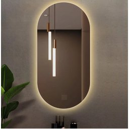 Espelho Lapidado Oval Iluminado com led quente - 60x80cm Woodglass - 4