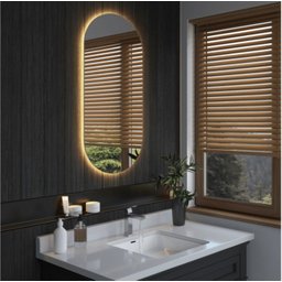 Espelho Lapidado Oval Iluminado com led quente - 60x80cm Woodglass - 5