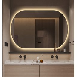 Espelho Lapidado Oval Iluminado com led quente - 60x80cm Woodglass - 2