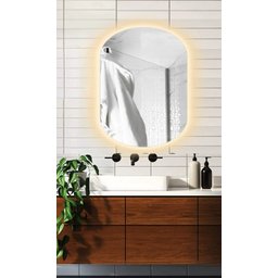 Espelho Lapidado Oval Iluminado com led quente - 60x80cm Woodglass - 3