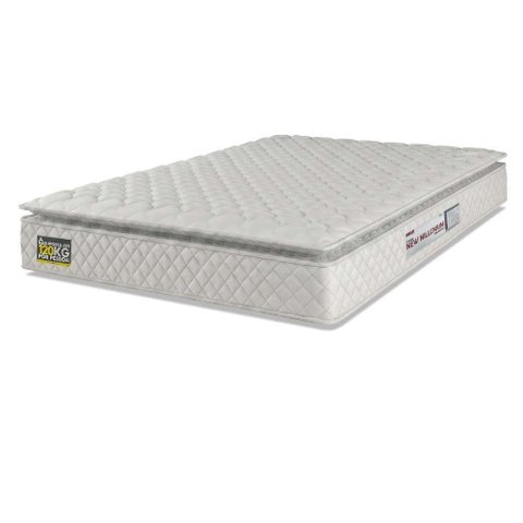 Colchão Casal Espuma D33 Pillow Top New Millenium 138x188x19cm Branco Hellen