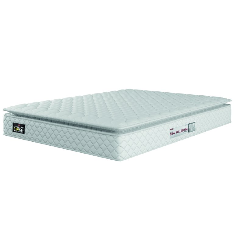Colchão Casal Espuma D33 Pillow Top New Millenium 138x188x19cm Branco Hellen Colchão Casal Espuma D33 Pillow Top New Millenium 138x188x19cm Branco Hellen