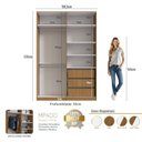 Ver imagem 7 de Guarda-Roupa Modulado 158cm com 4 Portas Cabideiros e Gavetas Integrato