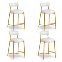 Ver imagem 5 de Banqueta Cozinha Alta com Encosto Industrial Dourado Kit 4 Londres PU D03 - D'Rossi