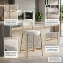Ver imagem 4 de Banqueta Cozinha Alta com Encosto Industrial Dourado Kit 4 Londres PU D03 - D'Rossi