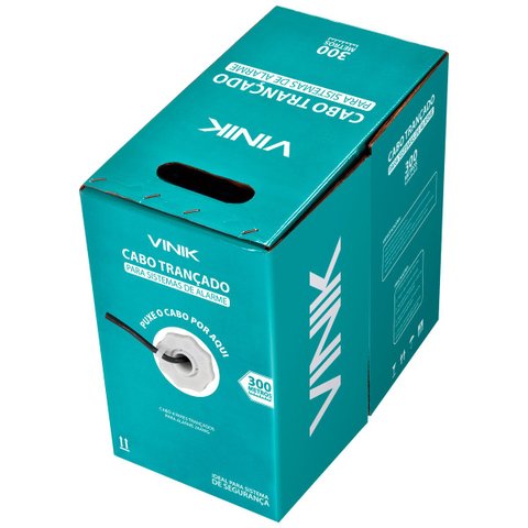 Cabo 4 Pares Trançados P/ Alarme/cftv 24awg 300m Preto