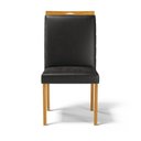 Ver imagem 4 de Kit com 4 Cadeiras Agnes Madeira Maciça Estofadas para Mesa de Jantar Courino Preto 503