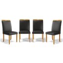 Ver imagem 1 de Kit com 4 Cadeiras Agnes Madeira Maciça Estofadas para Mesa de Jantar Courino Preto 503