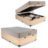 Cama Box Baú Casal Sintético + Colchão Ortobom Airtech Molas Ensacadas 138x188x65 Bege - 6