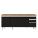 Ver imagem 5 de Armário de Cozinha Modulado de Canto 7 Peças Cp34 Balcão sem Tampo Castanho/preto - Lumil