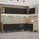 Ver imagem 2 de Armário de Cozinha Modulado de Canto 7 Peças Cp34 Balcão sem Tampo Castanho/preto - Lumil