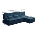 Ver imagem 5 de Sofá Cama King 5 Lugares 2,70m Agnes Suede Azul Rover & Beato