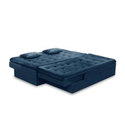 Sofá Cama King 5 Lugares 2,70m Agnes Suede Azul Rover & Beato - 3