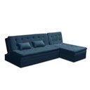 Ver imagem 2 de Sofá Cama King 5 Lugares 2,70m Agnes Suede Azul Rover & Beato