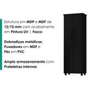 Ver imagem 5 de Armario para Lavanderia Multiuso 2 Portas 143x53 cm Nina Preto Rudk