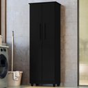 Ver imagem 2 de Armario para Lavanderia Multiuso 2 Portas 143x53 cm Nina Preto Rudk