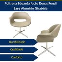 Ver imagem 6 de Poltrona Decorativa Eduarda Cor Fendi Base Alumínio