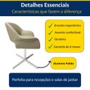 Ver imagem 4 de Poltrona Decorativa Eduarda Cor Fendi Base Alumínio