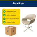 Ver mais imagens de Poltrona Decorativa Eduarda Cor Fendi Base Alumínio