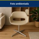 Ver imagem 2 de Poltrona Decorativa Eduarda Cor Fendi Base Alumínio