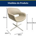 Ver imagem 7 de Poltrona Decorativa Eduarda Cor Fendi Base Alumínio