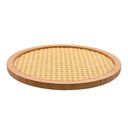 Ver imagem 1 de Tábua de Bambu Palhinha Indiana com Base Giratória 30cm Oikos Serve e Decora Mesa Bancada