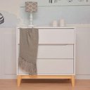 Ver imagem 1 de Cômoda Infantil Retrô Amor Perfeito com 3 Gavetas - Branco/Natural